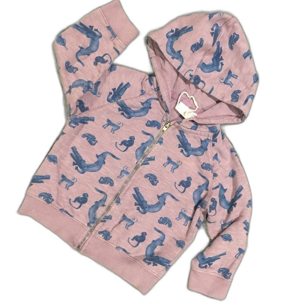 Zara Baby Boy Crocodile Print Hooded Jacket 18-24 Months Pink Blue Rare